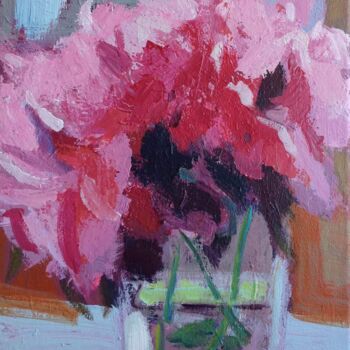 Painting titled "Pink flowers" by Anyck Alvarez Kerloch, Original Artwork, Acrylic