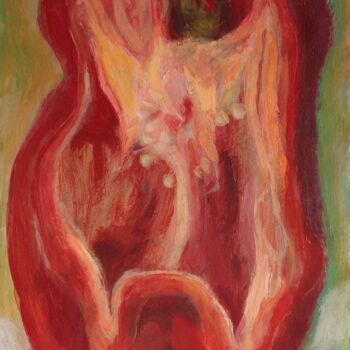 Painting titled "Half of a red pepper" by Anyck Alvarez Kerloch, Original Artwork, Acrylic