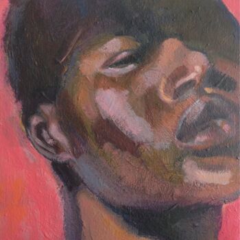 Картина под названием "Portrait in shadow" - Anyck Alvarez Kerloch, Подлинное произведение искусства, Акрил