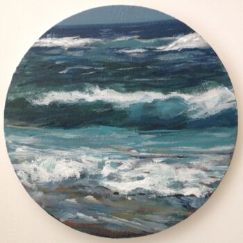 Pittura intitolato "Windy day at sea" da Anyck Alvarez Kerloch, Opera d'arte originale, Acrilico