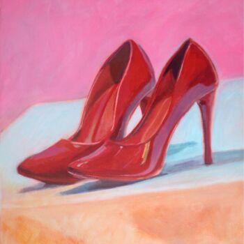 Painting titled "Red Heels" by Anyck Alvarez Kerloch, Original Artwork, Acrylic
