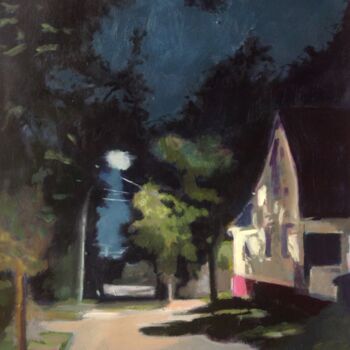 Painting titled "Landscape at Night" by Anyck Alvarez Kerloch, Original Artwork, Acrylic