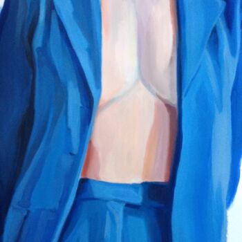 「The Blue Suit」というタイトルの絵画 Anyck Alvarez Kerlochによって, オリジナルのアートワーク, アクリル