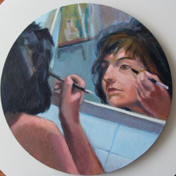 Malarstwo zatytułowany „Make-Up” autorstwa Anyck Alvarez Kerloch, Oryginalna praca, Akryl Zamontowany na Drewniana rama noszy