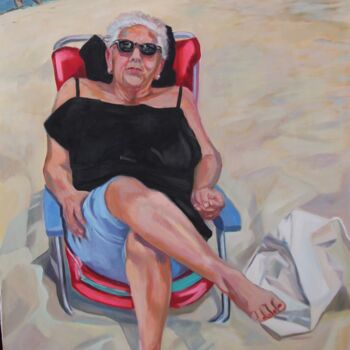 Peinture intitulée "Sunbathing" par Anyck Alvarez Kerloch, Œuvre d'art originale, Acrylique