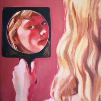 Painting titled "Blond in Mirror" by Anyck Alvarez Kerloch, Original Artwork, Acrylic