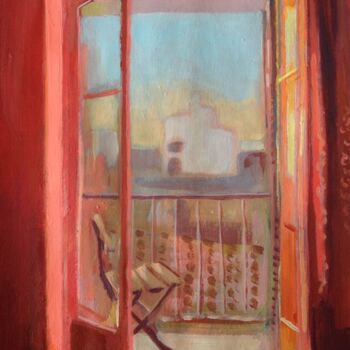 Malerei mit dem Titel "Balcony" von Anyck Alvarez Kerloch, Original-Kunstwerk, Acryl