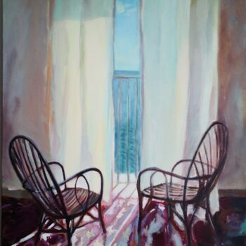 Malerei mit dem Titel "Two Chairs and A Wi…" von Anyck Alvarez Kerloch, Original-Kunstwerk, Acryl