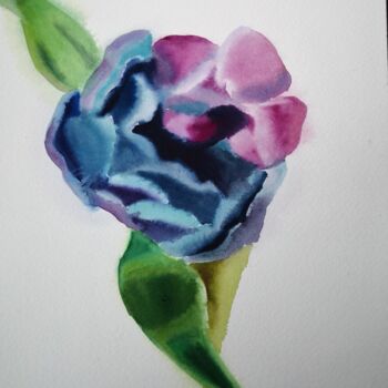 绘画 标题为“Purple Tulip” 由Anyck Alvarez Kerloch, 原创艺术品, 水彩