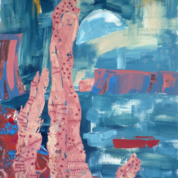 Картина под названием "Южная ночь" - Анжела Голодецкая, Подлинное произведение искусства, Акрил