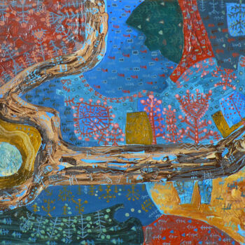 Картина под названием "Голубая Луна" - Анжела Голодецкая, Подлинное произведение искусства, Акрил