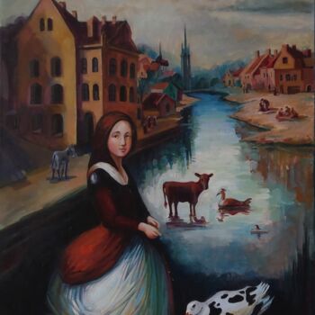 Pintura intitulada "Visiting Peter B." por Anzelika Kondracionova, Obras de arte originais, Acrílico