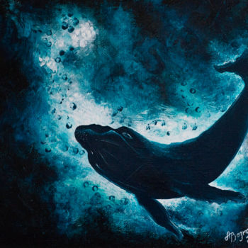 Pintura intitulada "Whale" por Anzhela Bagramyan, Obras de arte originais, Acrílico
