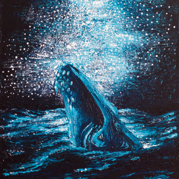 Painting titled "Blue night" by Anzhela Bagramyan, Original Artwork, Acrylic