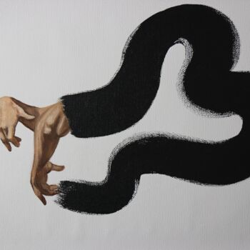 Painting titled "“Feel the air”-BLAC…" by Anzhelika Klimina, Original Artwork, Acrylic