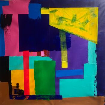 Painting titled "Color composition" by Anzhelika Klimina, Original Artwork, Acrylic Mounted on Wood Stretcher frame