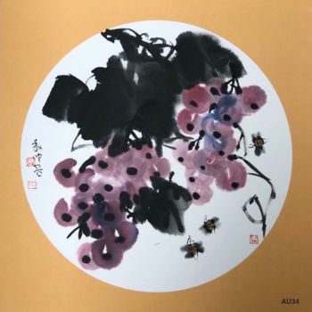 Pittura intitolato "AU 34 - 酿 Brew - Or…" da Zhongwu Zhong Wu, Opera d'arte originale, Inchiostro