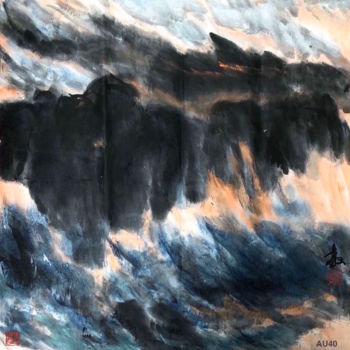 Peinture intitulée "AU 40 - 海涛 Billow -…" par Zhongwu Zhong Wu, Œuvre d'art originale, Encre