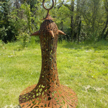 Sculptuur getiteld "tourne toupie" door Olivier Hebert, Origineel Kunstwerk, Metalen