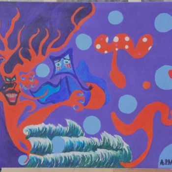 Painting titled "L'Emprise Infernale" by A.Pages-Bailly, Original Artwork, Acrylic