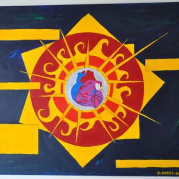 Painting titled "Mandala" by A.Pages-Bailly, Original Artwork, Acrylic