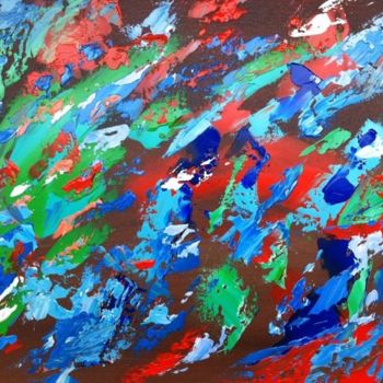 Painting titled "Sortie du Chaos" by A.Pages-Bailly, Original Artwork, Acrylic