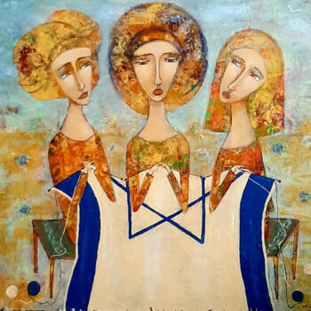 Pittura intitolato "Молитва" da Anna Milkis, Opera d'arte originale, Acrilico