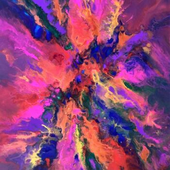 Картина под названием "Abstr2" - Αφροδιτη Ζαμπετακη, Подлинное произведение искусства, Акрил Установлен на Деревянная рама д…