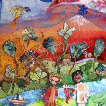 Painting titled "tristes tropiques" by Apignat, Original Artwork, Acrylic