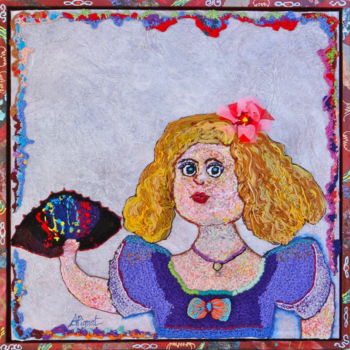 Textielkunst getiteld "Margarita" door Apignat, Origineel Kunstwerk, Draad