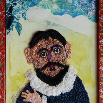 Art textile intitulée "le barbu de Tolède" par Apignat, Œuvre d'art originale, Fil
