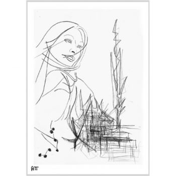 Drawing titled "Mélancolie" by Alexandre Podgorny, Original Artwork, Other