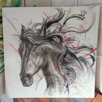 Painting titled "Horse power" by Apogée, Original Artwork, Acrylic