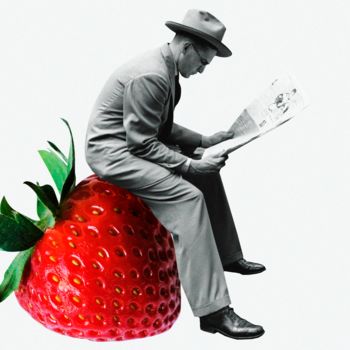 Digital Arts titled "La fraise" by Apollloneva (Viktoria S.), Original Artwork, Photo Montage