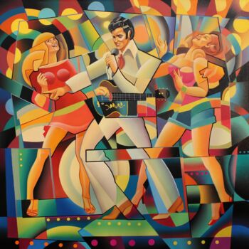 Картина под названием "№ 00303 «Elvis»" - Apollonas Soben, Подлинное произведение искусства, Масло Установлен на Деревянная…