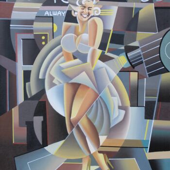 Картина под названием "00302 «Marilyn»" - Apollonas Soben, Подлинное произведение искусства, Масло Установлен на Деревянная…