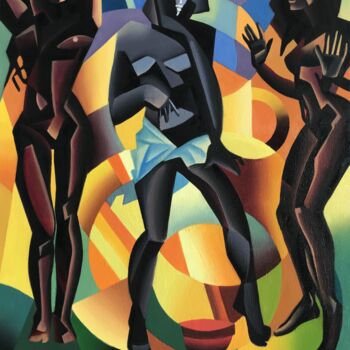 Pintura intitulada "«Tribal dance» A.So…" por Apollonas Soben, Obras de arte originais, Óleo