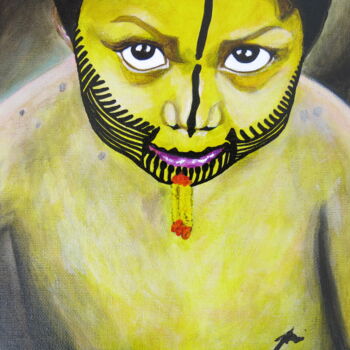 Painting titled "INDIAN" by Aponi, Original Artwork, Acrylic
