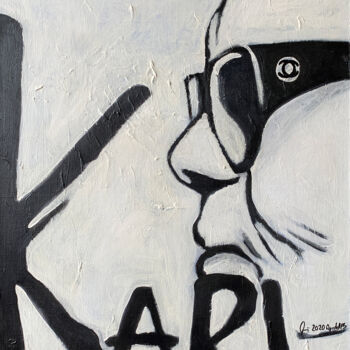 Peinture intitulée "Karl Lagerfeld" par Apostel13, Œuvre d'art originale, Acrylique Monté sur Châssis en bois