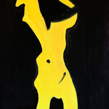 Malerei mit dem Titel "Gelbkörper" von Apostel13, Original-Kunstwerk, Öl Auf Keilrahmen aus Holz montiert