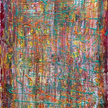 Pittura intitolato "The Colorful Path o…" da Apostel13, Opera d'arte originale, Acrilico Montato su Telaio per barella in le…