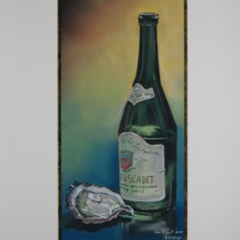 「Huître et Muscadet」というタイトルの描画 Annick Potierによって, オリジナルのアートワーク