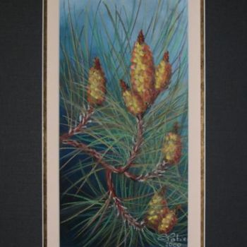 Рисунок под названием "Fleurs de pin  mari…" - Annick Potier, Подлинное произведение искусства, Другой