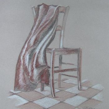 Tekening getiteld "La chaise" door Annick Potier, Origineel Kunstwerk