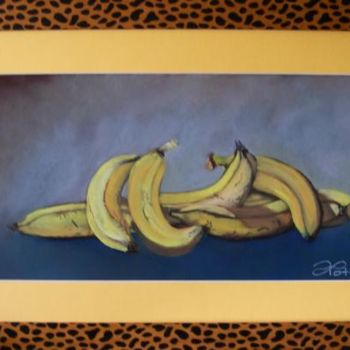 Disegno intitolato "SEPT BANANES" da Annick Potier, Opera d'arte originale, Altro