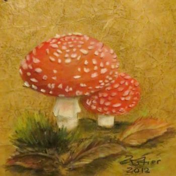 Tekening getiteld "Amanita muscaria I" door Annick Potier, Origineel Kunstwerk