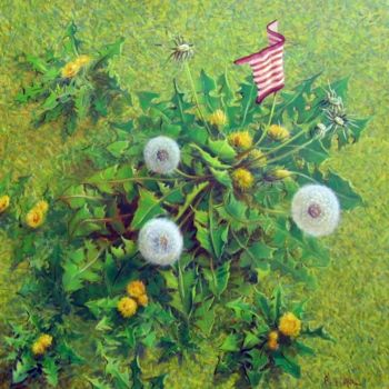 Ζωγραφική με τίτλο "Dandelion-lardon Do…" από Applestrophe, Αυθεντικά έργα τέχνης, Ακρυλικό