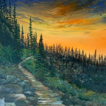 Painting titled "A Path less traveled" by Aprajita Lal, Original Artwork, Oil Mounted on Wood Panel