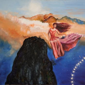 Картина под названием "Giving Birth to Sta…" - Nadezhda Wenzel, Подлинное произведение искусства, Масло