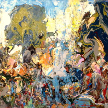 Painting titled "ANXIOUS SHABBAT \ Т…" by Aharon Aaron April April, Original Artwork, Oil Mounted on Wood Stretcher frame